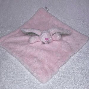 Okie dokie plush light pink bunny lovey security blanket Blankie